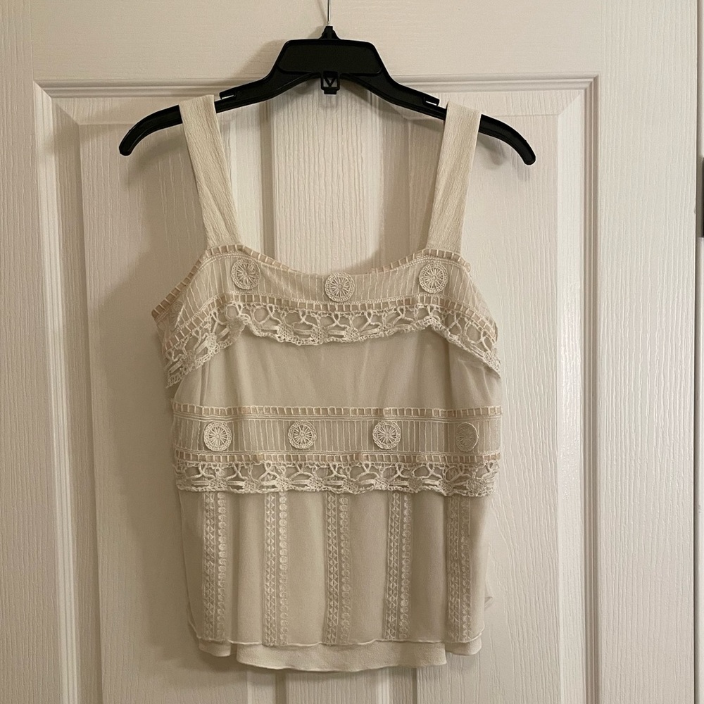 J. JILL Cream Lace Embroidered Tank Blouse - Picture 2 of 13